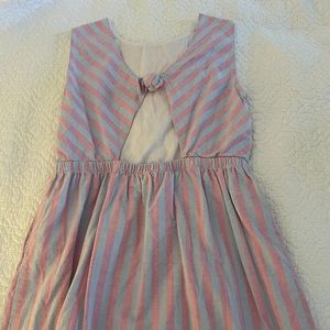 16 Girls vineyard vines blue/pink striped dress open back